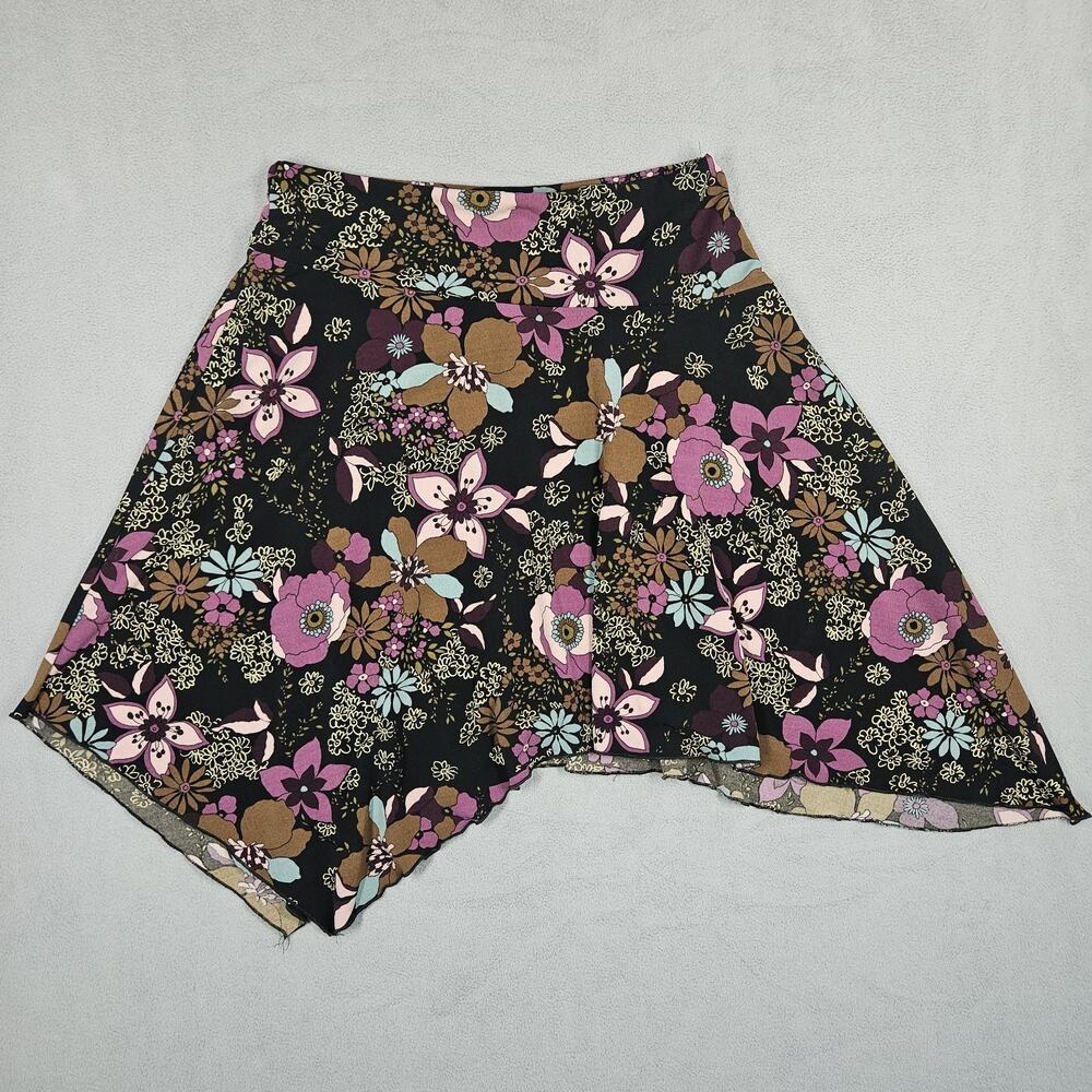 Y2K Star City Floral Skirt Small Fairy Handkerchief Hem Boho Mini Whimsigoth